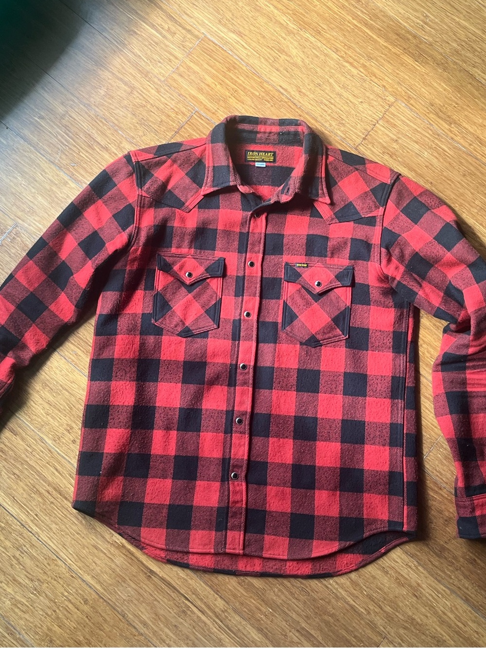Iron Heart UHF Red and Black Buffalo Plaid Button-Down Shirt